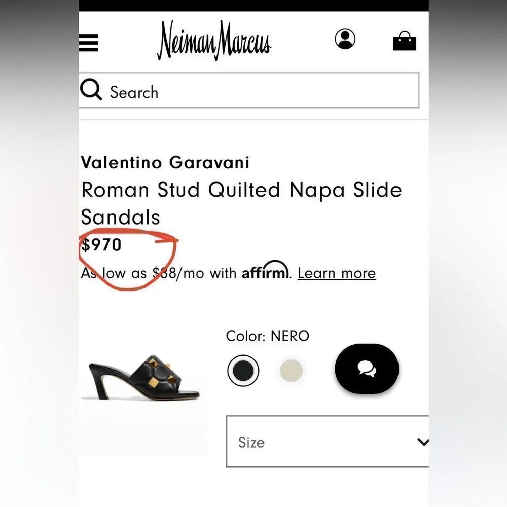 SOLD!!!!VALENTINO GARAVANI Slide Sandal EU 38.5 FREE AUTHENTIC - Picture 15 of 16